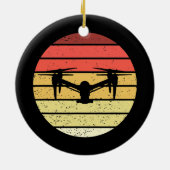 Retrostijl drone, keramisch ornament (Achterkant)