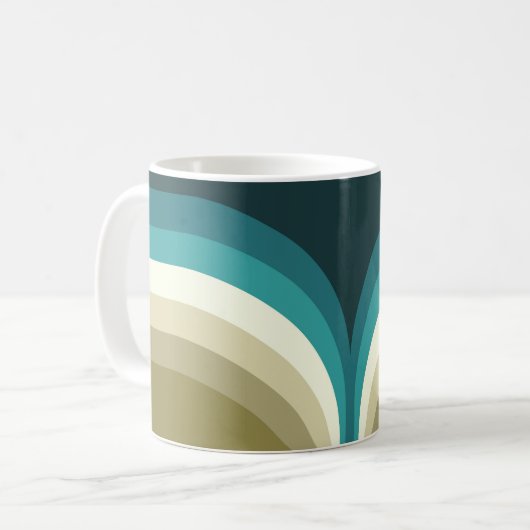 Retrostijl dubbele boogdecoratie koffiemok (Voorkant links)