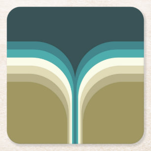 Retrostijl dubbele boogdecoratie vierkante kartonnen onderzetter