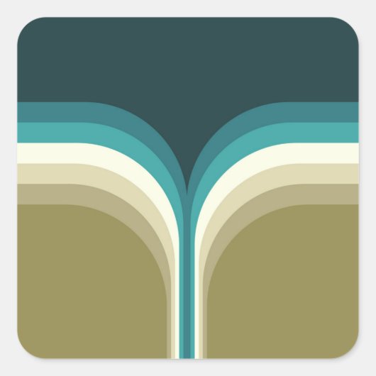 Retrostijl dubbele boogdecoratie vierkante sticker (Voorkant)