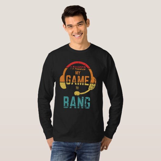 Retrostijl Ik heb mijn spel onderbroken om onafhan T-shirt (Voorkant volledig)