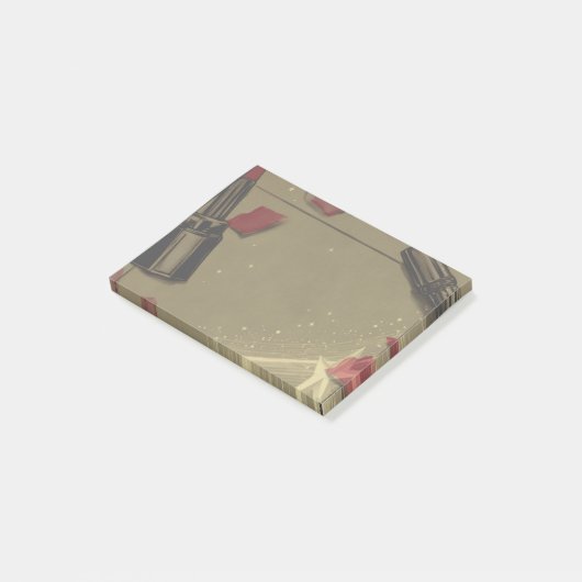 Retrostijl lippenstift post-it® notes (Schuin)