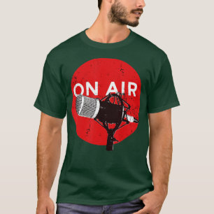 Retrostijl microfoon op radio Podcas T-shirt