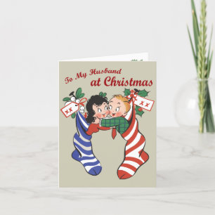 Retrostijl "naar man met kerstmis"-kaart feestdagen kaart