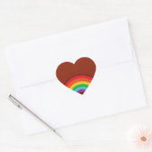 Retrostijl regenboog hart sticker (Envelop)