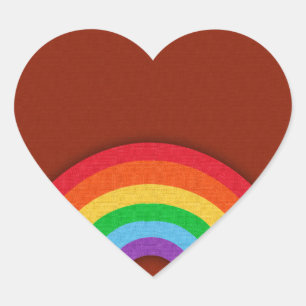 Retrostijl regenboog hart sticker