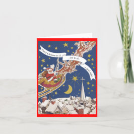 Retrostijl "Santa in Zes Slape" kerstkaart Feestdagen Kaart