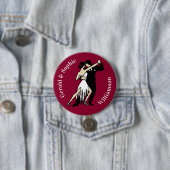 Retrostijl Tango Dancers op Maroon Ronde Button 7,6 Cm (In situ)