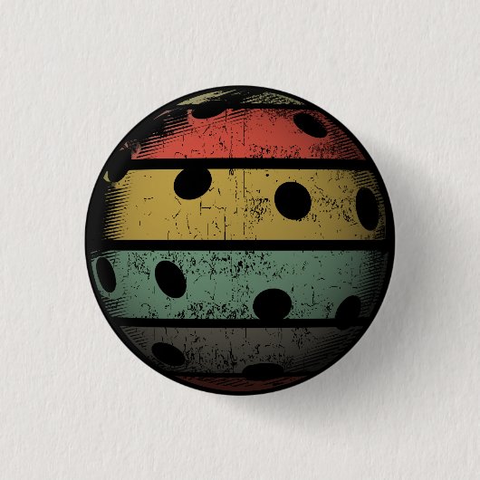 Retrostijl verstelbare Pickleball Art Ronde Button 3,2 Cm (Voorkant)
