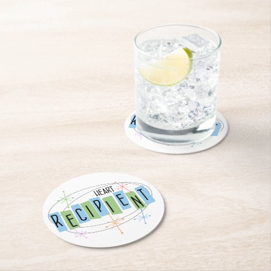 Retrostijl voor warmteontvanger ronde kartonnen onderzetter (Insitu)