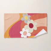 Retrostijlbloemen en -golven bad handdoek (Handdoek)