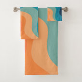 Retrostijlgolven versieren bad handdoek (Insitu)