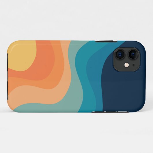 Retrostijlgolven versieren Case-Mate iPhone case (Achterkant (horizontaal))