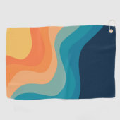 Retrostijlgolven versieren golfhanddoek (Horizontaal)