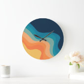 Retrostijlgolven versieren grote klok (Huis)