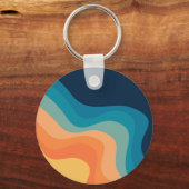 Retrostijlgolven versieren sleutelhanger (Voorkant)