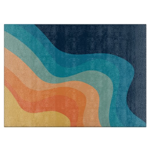 Retrostijlgolven versieren snijplank (Voorkant)