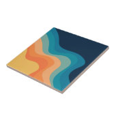 Retrostijlgolven versieren tegeltje (Zijkant)