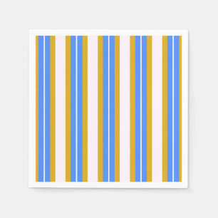 Retrostrepen - Blauw geel Servet