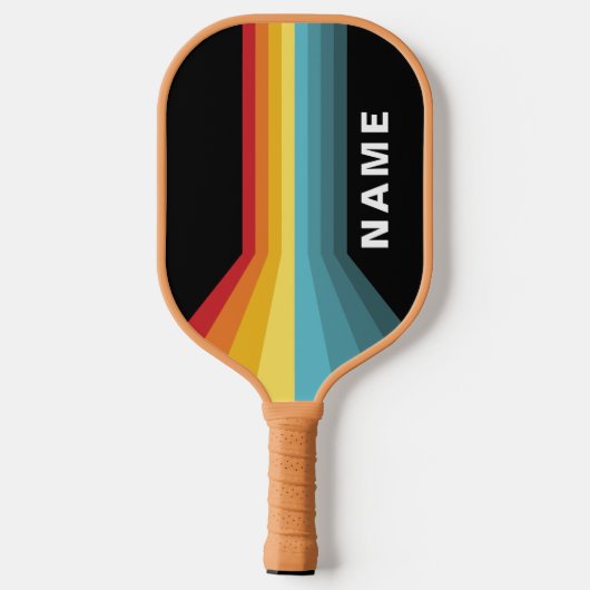 Retrostrepen gepersonaliseerd pickleball paddle (Achterkant)