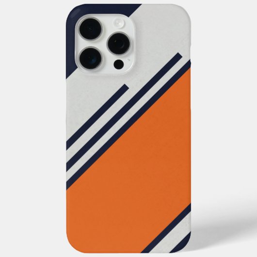 Retrostrepen in blauw Sinaasappel Case-Mate iPhone Case (Achterkant)
