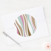 Retrostrepen Ronde Sticker (Envelop)