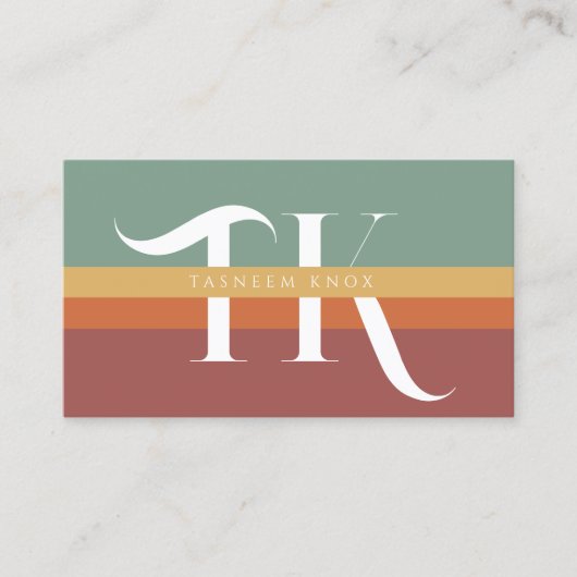 Retrostripes monogram visitekaartje (Voorkant)