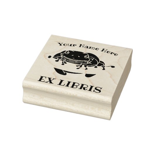 Retrostructuur Kikker Ex Libris Bookplaat Rubber S Rubberstempel (Stempel)