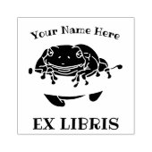 Retrostructuur Kikker Ex Libris Bookplaat Rubber S Rubberstempel (Afrduk)