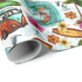 Retrosurfen Cadeaupapier (Rol Hoek)