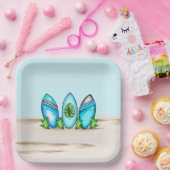 Retrosurfplanken Papieren Bordje (Feest)