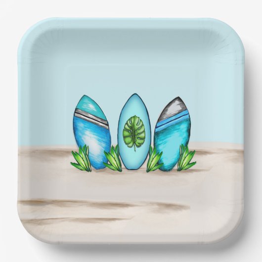 Retrosurfplanken Papieren Bordje (Voorkant)