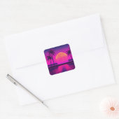 Retrosynthwave Vierkante Sticker (Envelop)