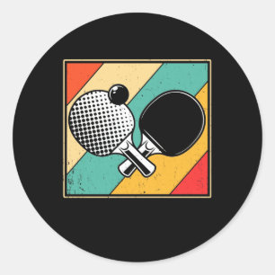 Retrotabel Tennis -  pingpong Ronde Sticker