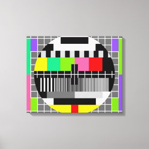 "Retrotelevisie" omwikkeld canvas Afdruk