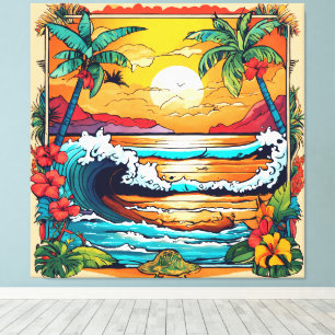 retrotrope golf canvas afdruk