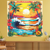 retrotrope golf canvas afdruk (Insitu (Woonkamer))