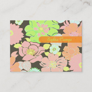 Retrotropische bloemen kleurige visitekaartjes