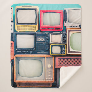 Retrotv-ontvangers ingesteld vanaf ongeveer 60, 70 sherpa deken