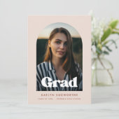 Retrotypografie Afstuderen foto Aankondiging (Staand voorkant)