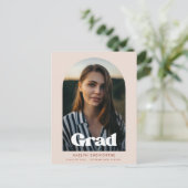 Retrotypografie Afstuderen foto Briefkaart (Staand voorkant)