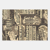 Retrotypografie Distressed Inpakpapier Vel (Voorkant 3)