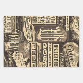 Retrotypografie Distressed Inpakpapier Vel (Voorkant 2)