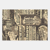 Retrotypografie Distressed Inpakpapier Vel (Voorkant)