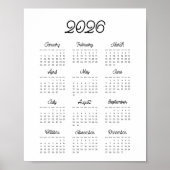 Retrotypografie kalender 2021 poster (Voorkant)