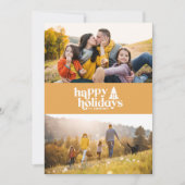 Retrotypografie moderne 1 fotokerstdag feestdagenkaart (Voorkant)