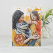 Retrotypografie moderne 1 fotokerstdag feestdagenkaart (Staand voorkant)