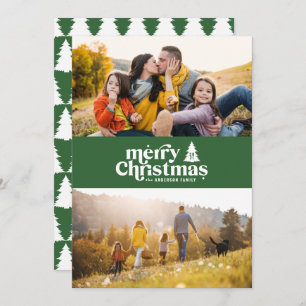 Retrotypografie moderne 2 fotokerstdagen feestdagenkaart