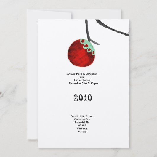 Retrouvailles de Noël invitation à l'arbre de fami (Devant)