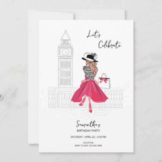 Retrouvez-Moi à Londres – Invitation à une Soirée (Devant)